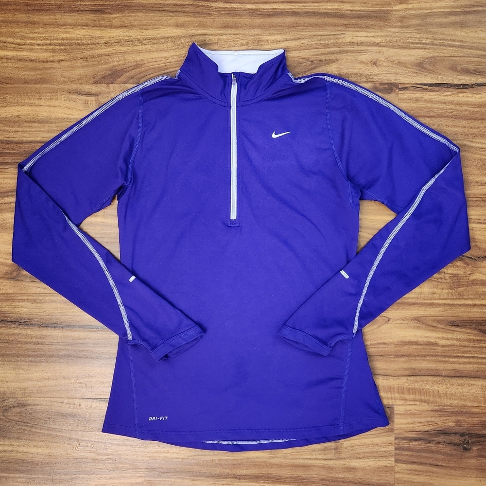 Nike Dri-Fit Purple Running Quarter Zip Size Small